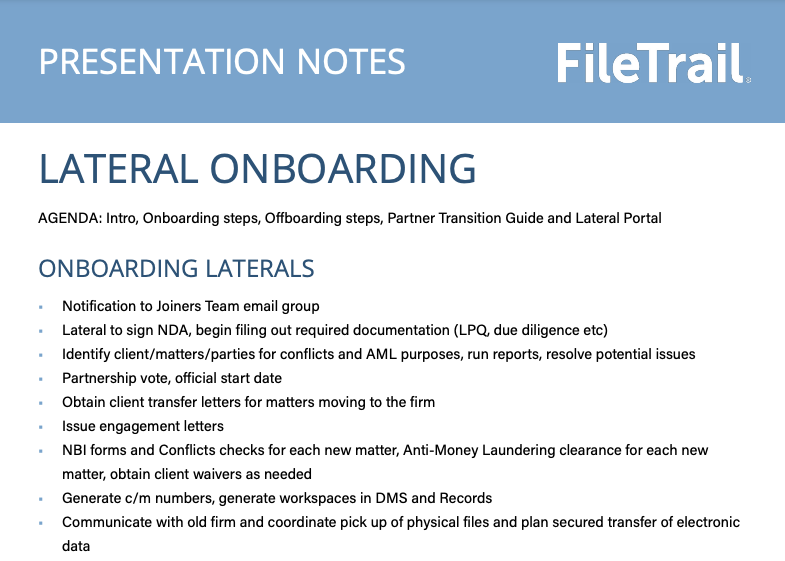 lateral onboarding
